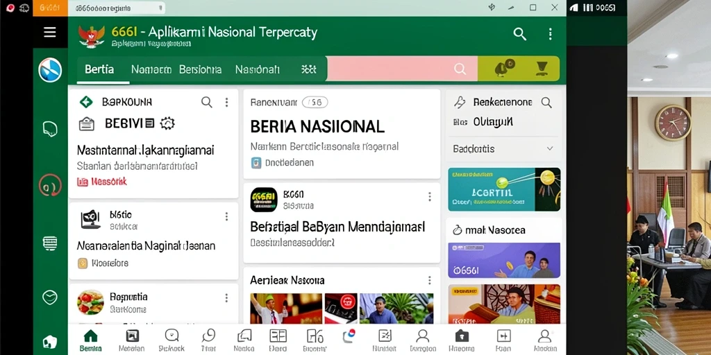 Screenshot utama aplikasi 666I menampilkan berita aktual dan antarmuka yang user-friendly.