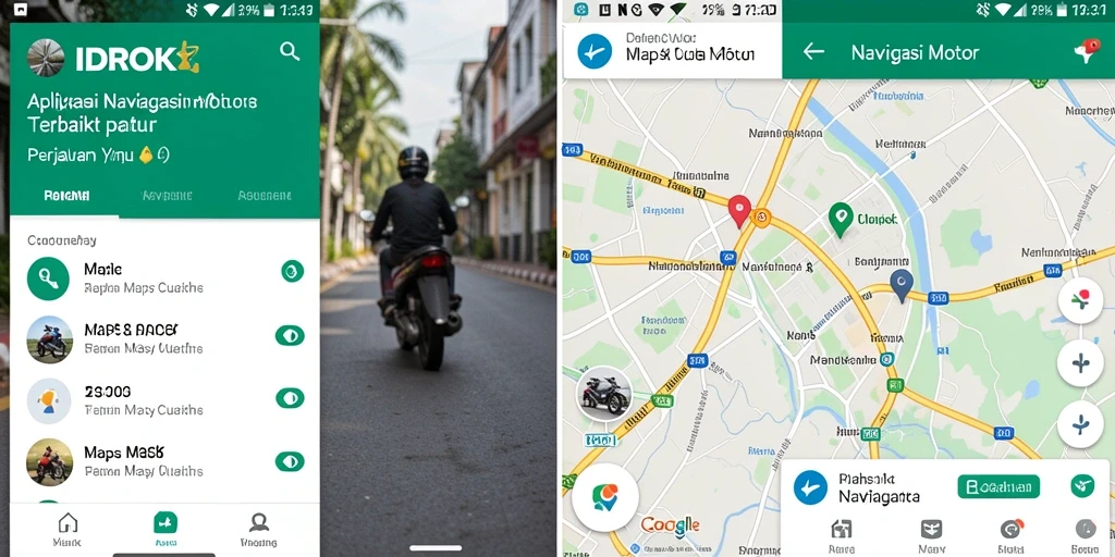 Screenshot utama aplikasi IDROK menampilkan antarmuka Navigasi Motor yang intuitif.