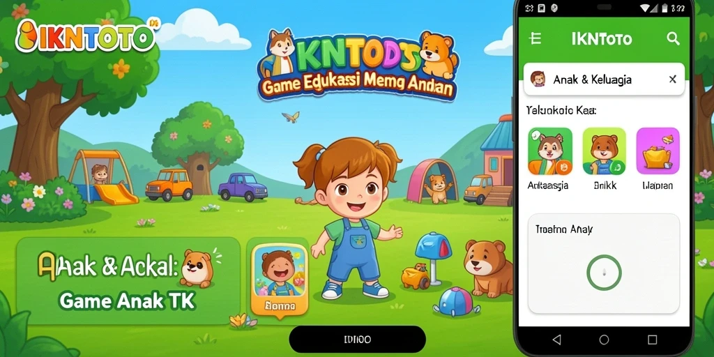 Antarmuka menarik IKNTOTO untuk permainan belajar anak-anak.
