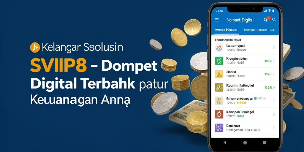 Antarmuka aplikasi SVIP8 yang memudahkan transaksi Dompet Digital.